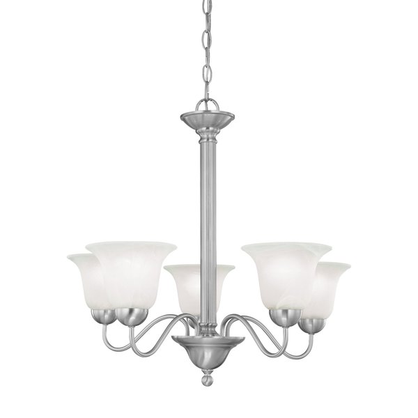 Thomas Riva 25'' Wide 5Light Chandelier, Brushed Nickel SL881178